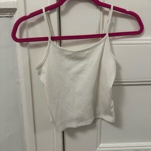 American Eagle Outfitters White Fitted Crop Camisole